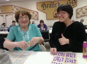 LEFT TO RIGHT: Lil Humber and Reinisa, my bingo fan friends